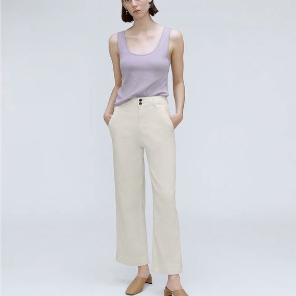 Everlane The Organic Wide-Leg Pant in Bone Size 16 NWT